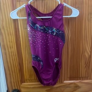 GK Magenta Leotard with Glitter Design
